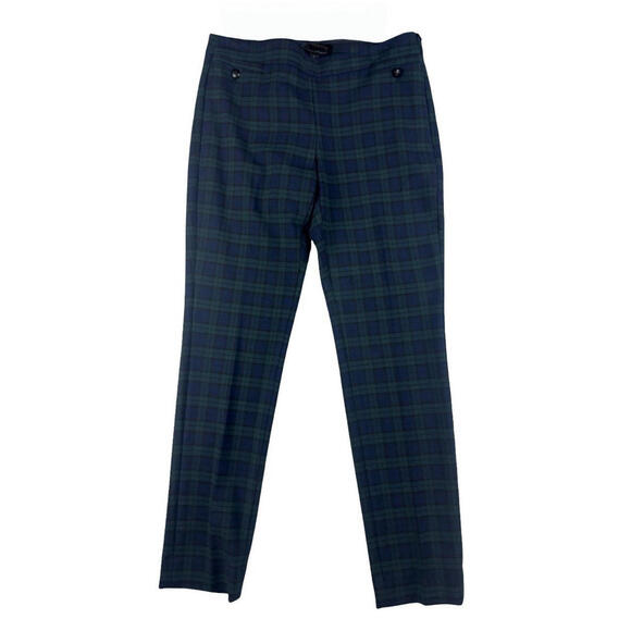 Banana Republic Sloan Pants Ankle Skinny Green Blue Plaid Size 2 US | 30 W - Picture 1 of 6